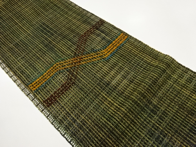 羅紐通し抽象模様名古屋帯